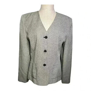 Vintage LARRY LEVINE Sz 10
Womens Gray Business Suit Pants
Skirt Blazer Jacket